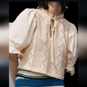 New no tags ZARA BALLOON SLEEVE TOP